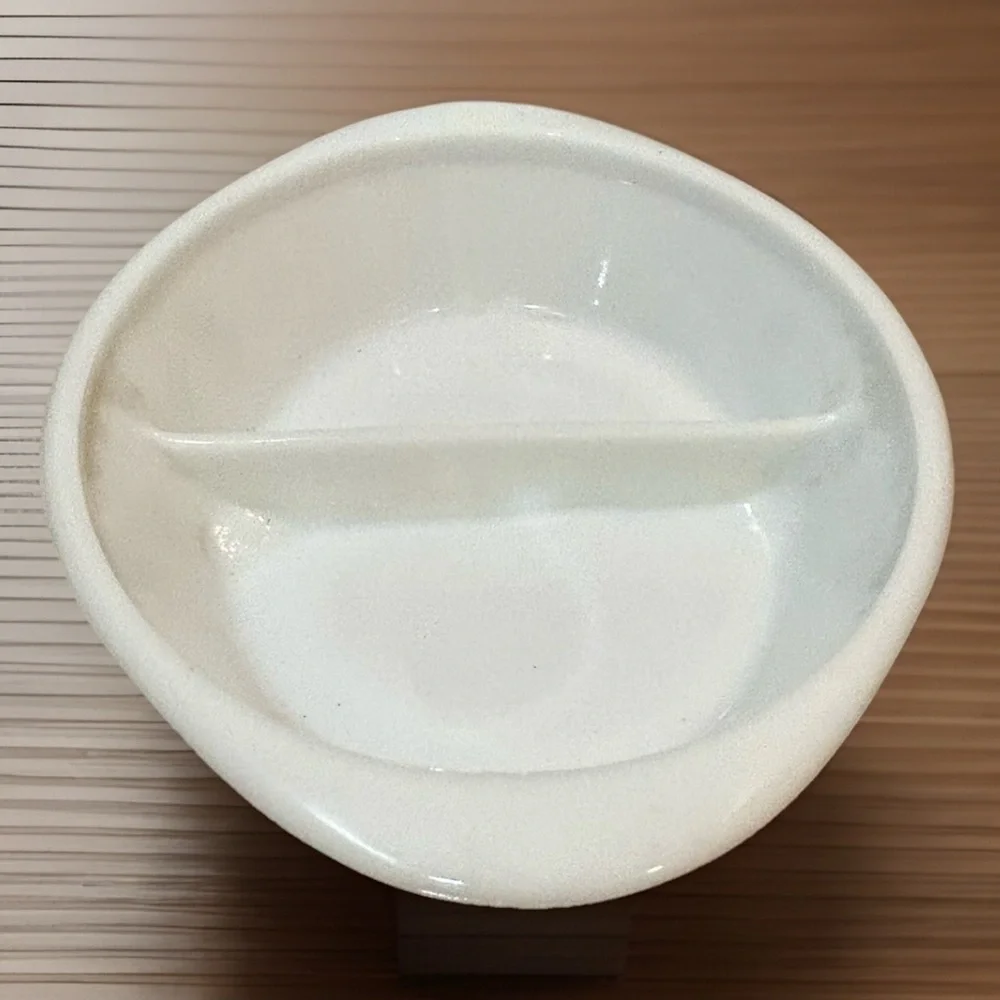 Vintage Glasbake Divided Casserole Dish J-2352 (Green Daisy Milk Glass Oval)